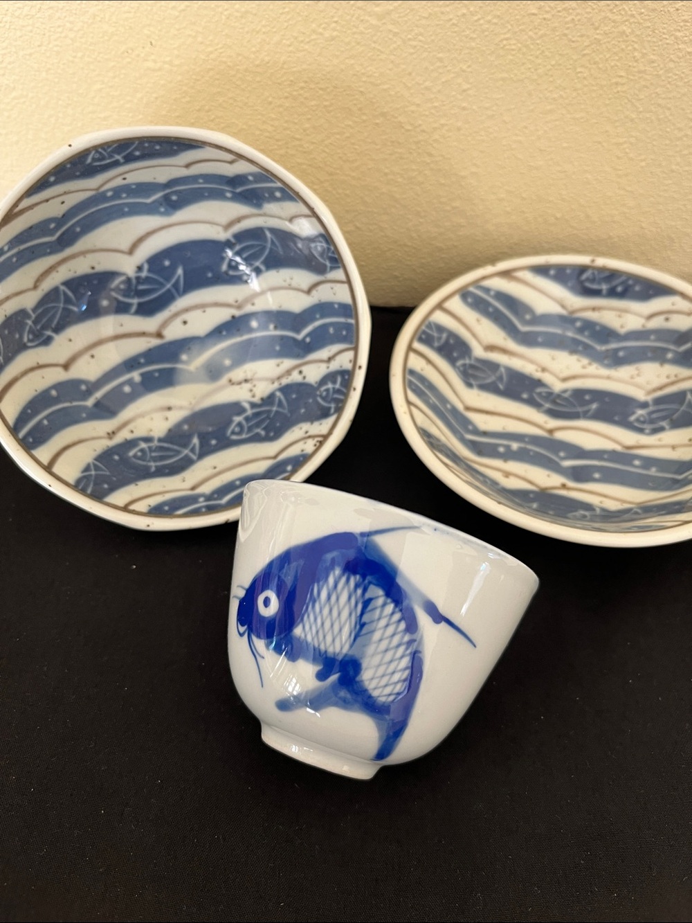 Set of 3 Asian Design Inspired Bowls